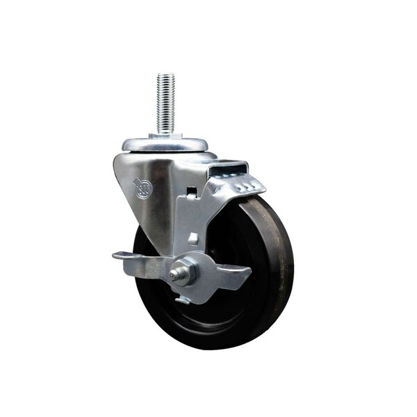 4 Inch Phenolic Wheel Swivel 34 Inch Threaded Stem Caster with Brake SCC